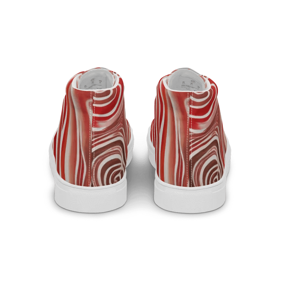 Funky Red Liquid Tie-Dye Explosion Women's High-Top Canvas Shoes product image (7)