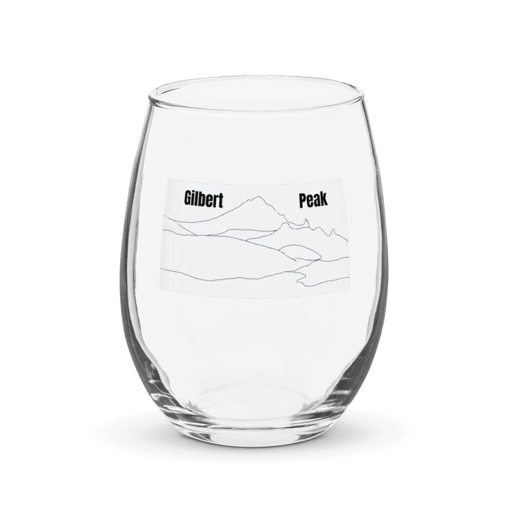Gilbert Peak wine glass (plain sketch with lettering) product image (1)