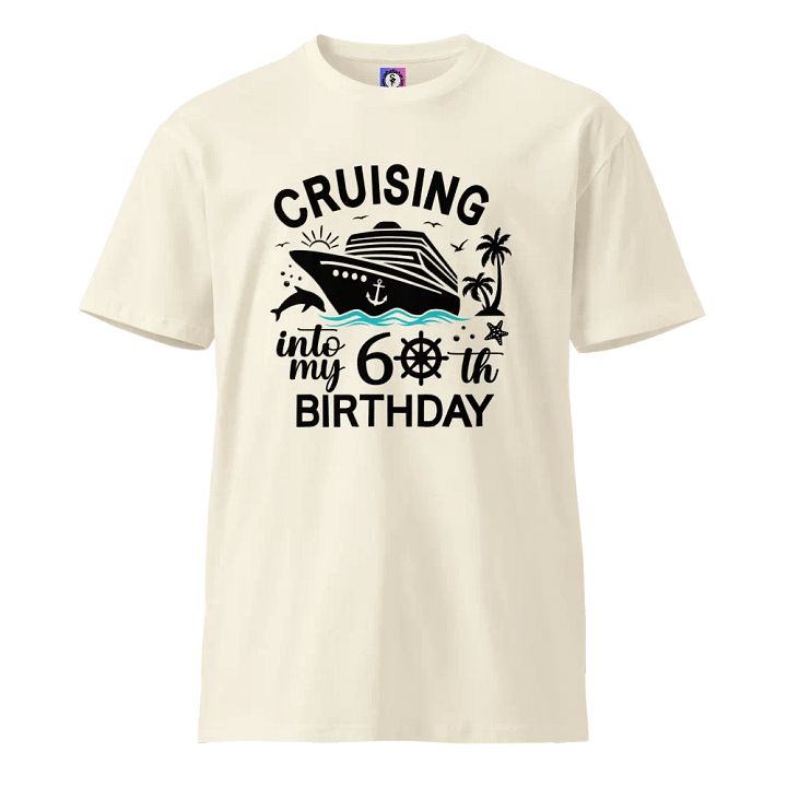 Cruising Into My 60th Birthday Unisex Premium Light Colours T-Shirt product image (1)