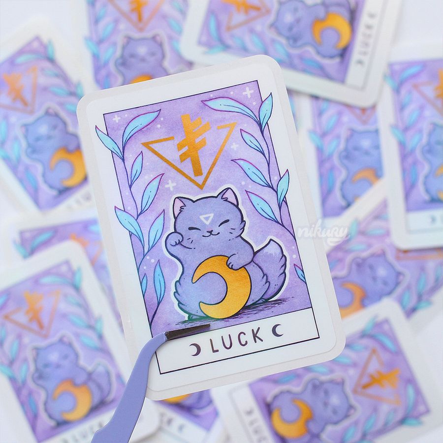 Lucky Moon Cat Sticker product image (3)