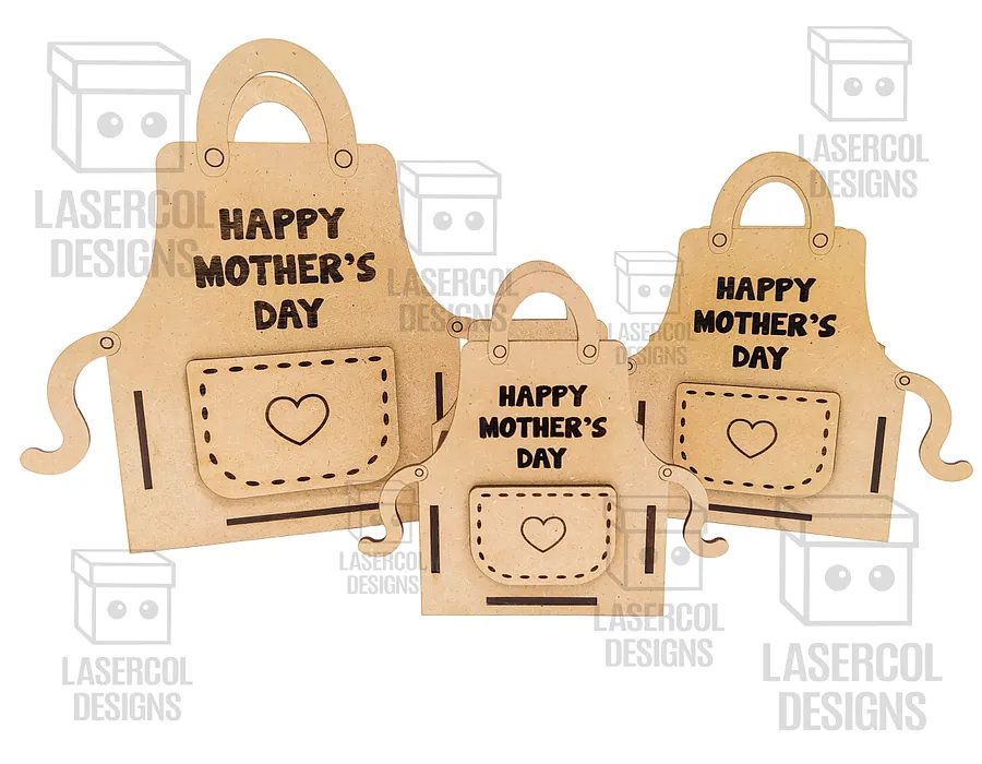Mother's Day Gift Basket (3 Sizes) Apron Shaped Basket - Laser Cut Files product image (6)