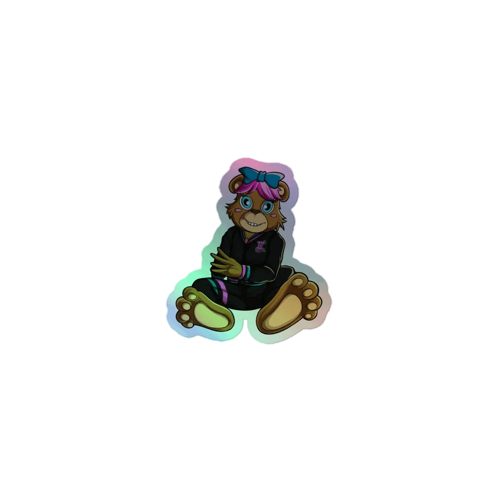 Sitting Girl Bear Holo Sticker product image (1)
