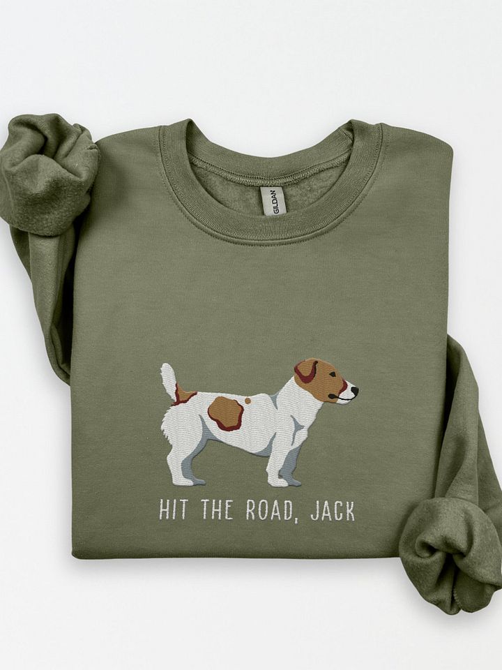 Hit the Road, Jack Sweatshirt (Embroidered) of a Jack Russell Terrier product image (1)