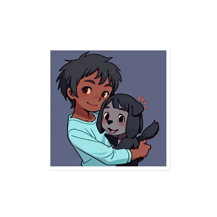 Kawaii Dog and boy Die-Cut Magnets product image (2)