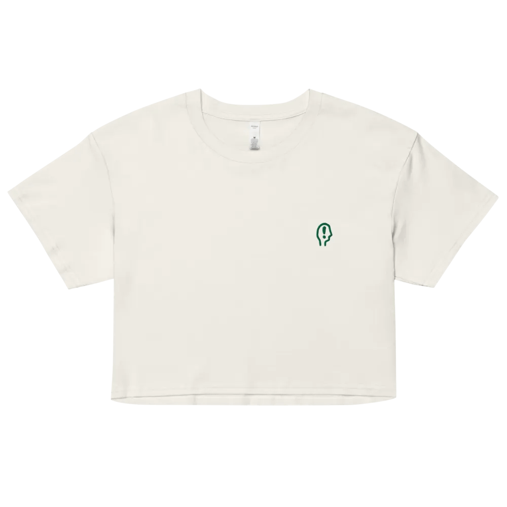 EXCLAIMING MENTALLY (L.C., kelly) embroidered cotton crop top product image (31)