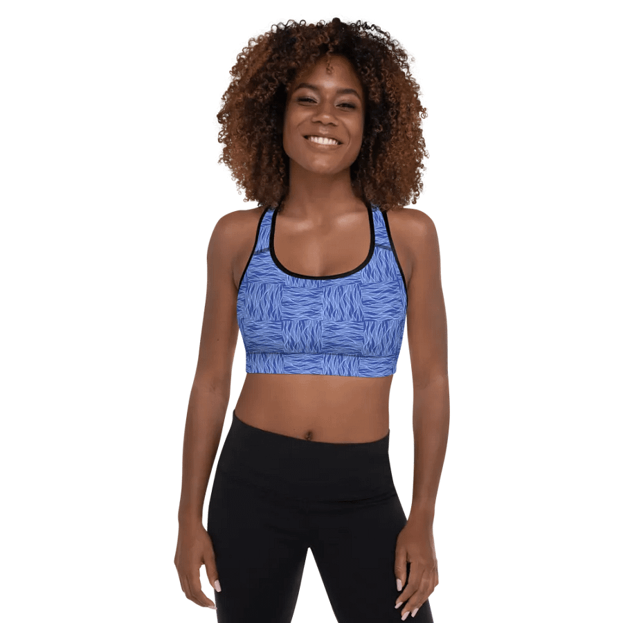 Powder Blue All-Over Print Padded Sports Bra product image (1)