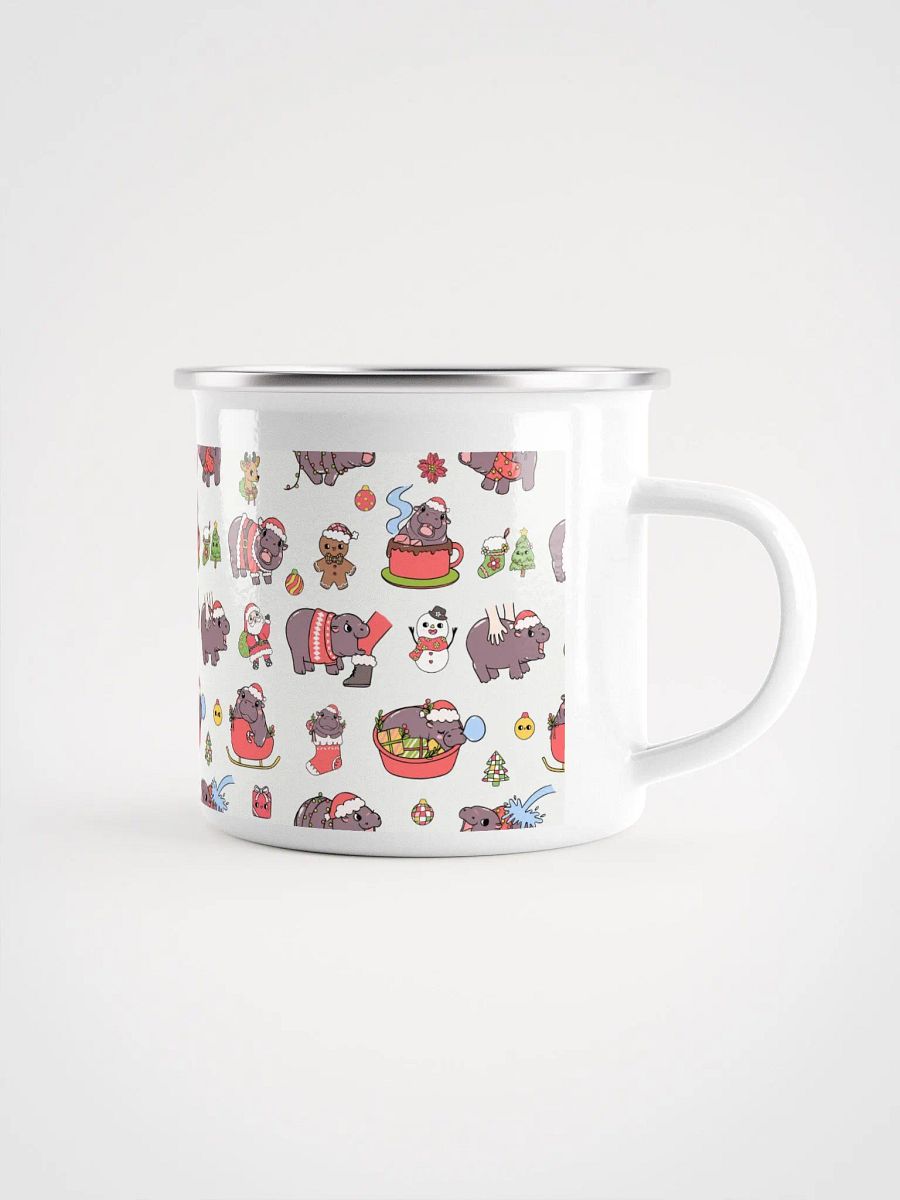 MOODENG'S CHRISTMAS PATTERN ENAMEL MUG product image (1)