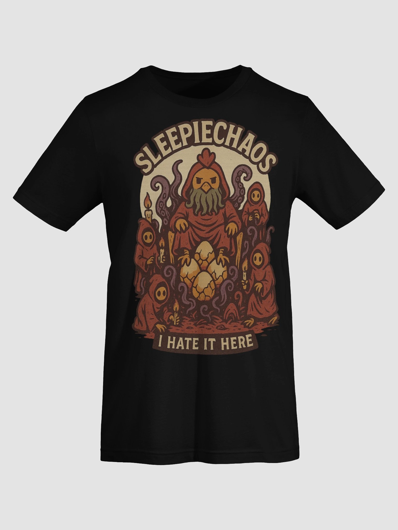 Cluck’thulhu Cult Tee – “I Hate It Here” Edition product image (56)