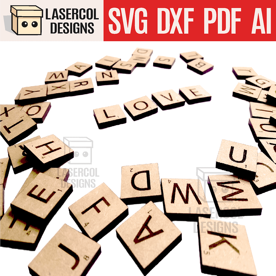 Scrabble tiles Alphabet - Laser Cut Files product image (1)