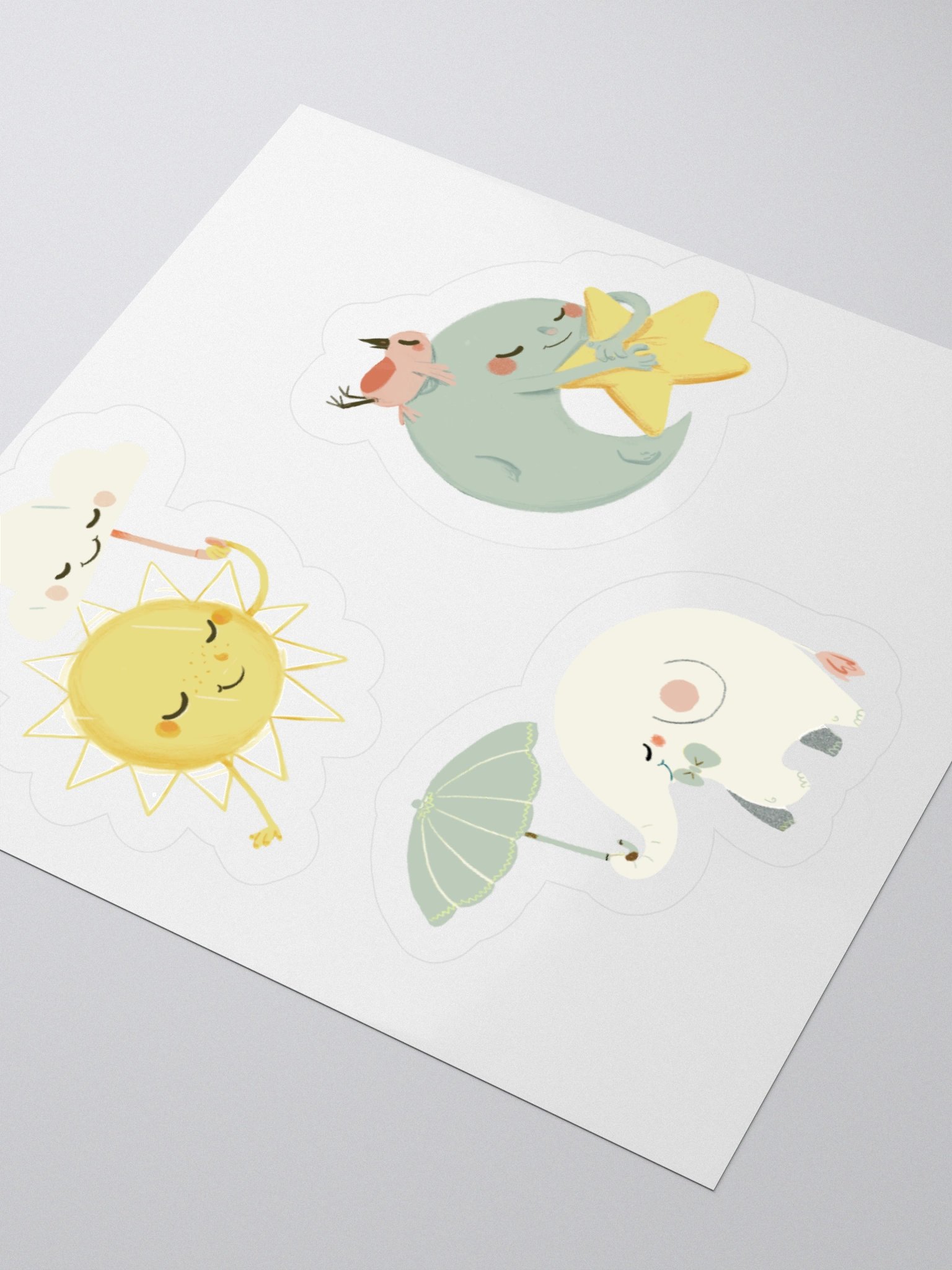 Sweet Dreams – Nursery Wall Sticker Set with Moon, Sun & Friends product image (9)