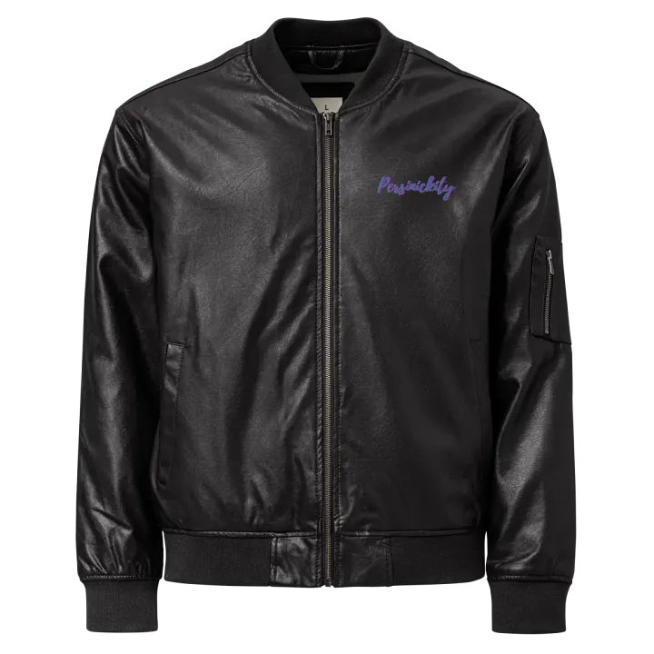 Persinickity Faux Leather Bomber Jacket product image (1)