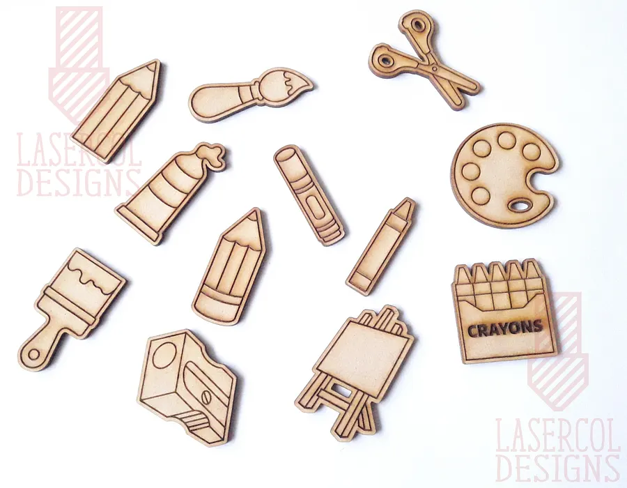 Art Supplies Cut Outs and Stud Earrings - Laser Cut Files product image (3)