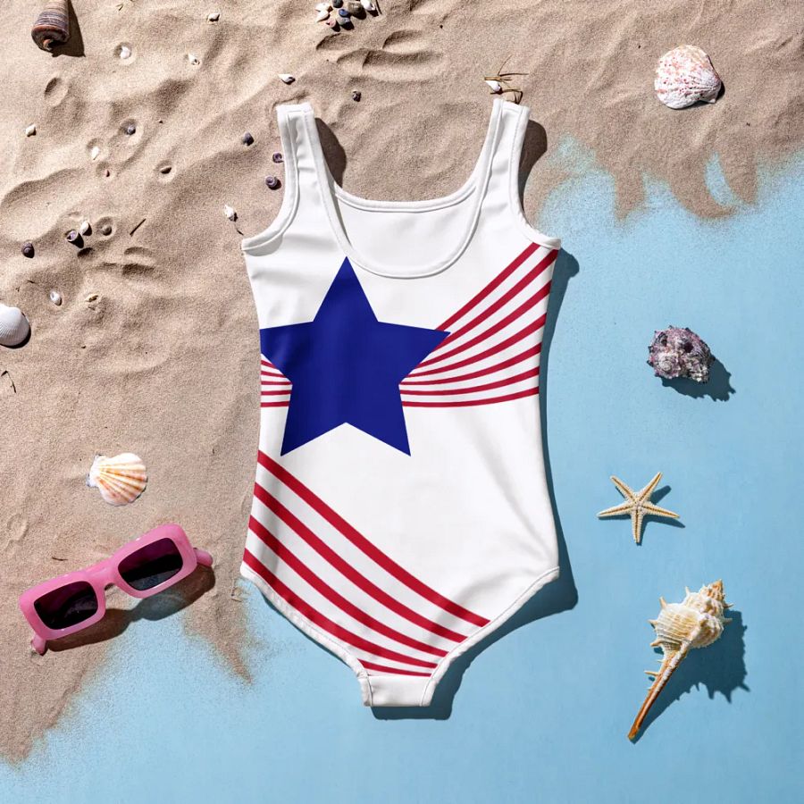 Old Glory Ribbons Kids and Toddlers Swimsuit product image (5)