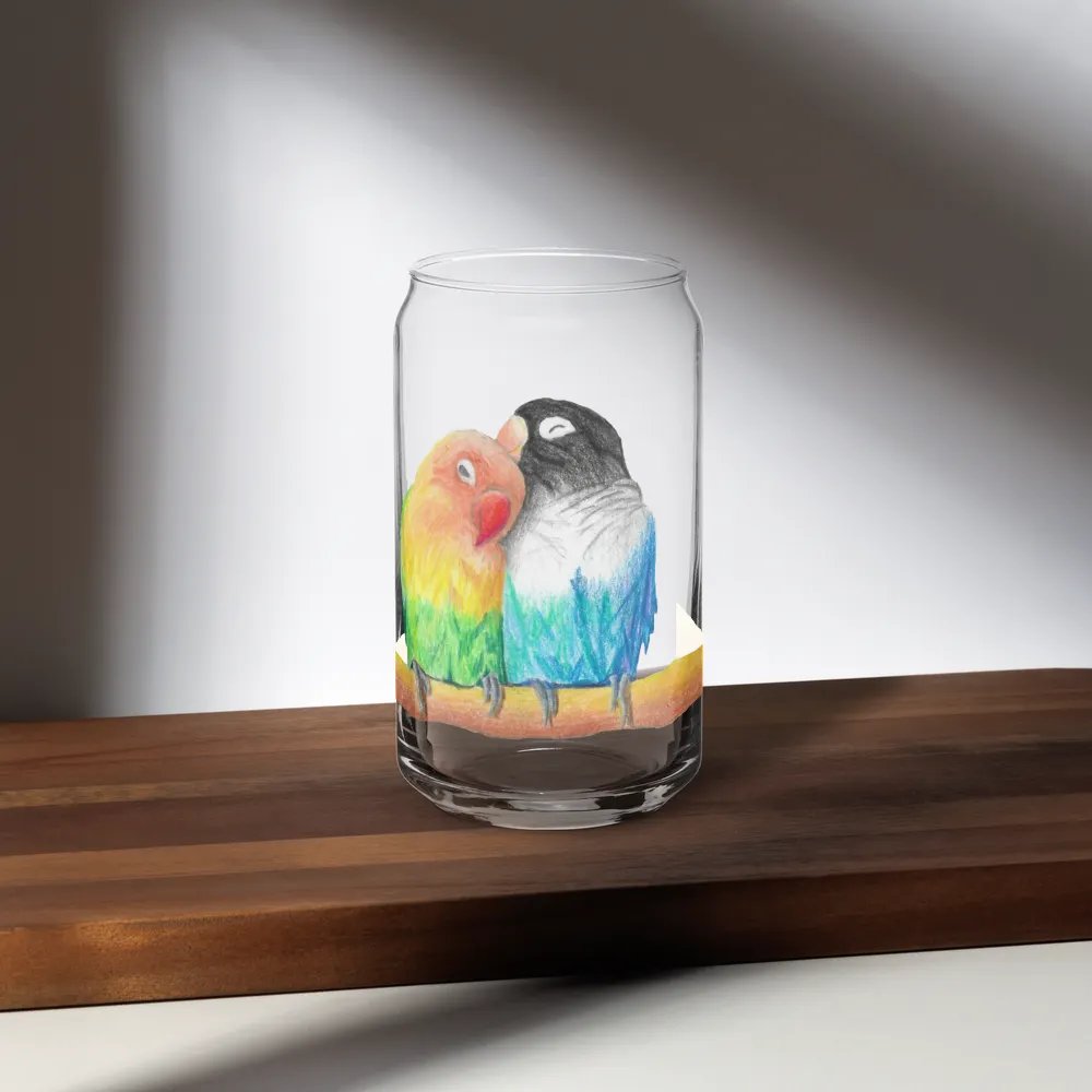 Lovebirds Drawing Glass Can Cup product image (35)