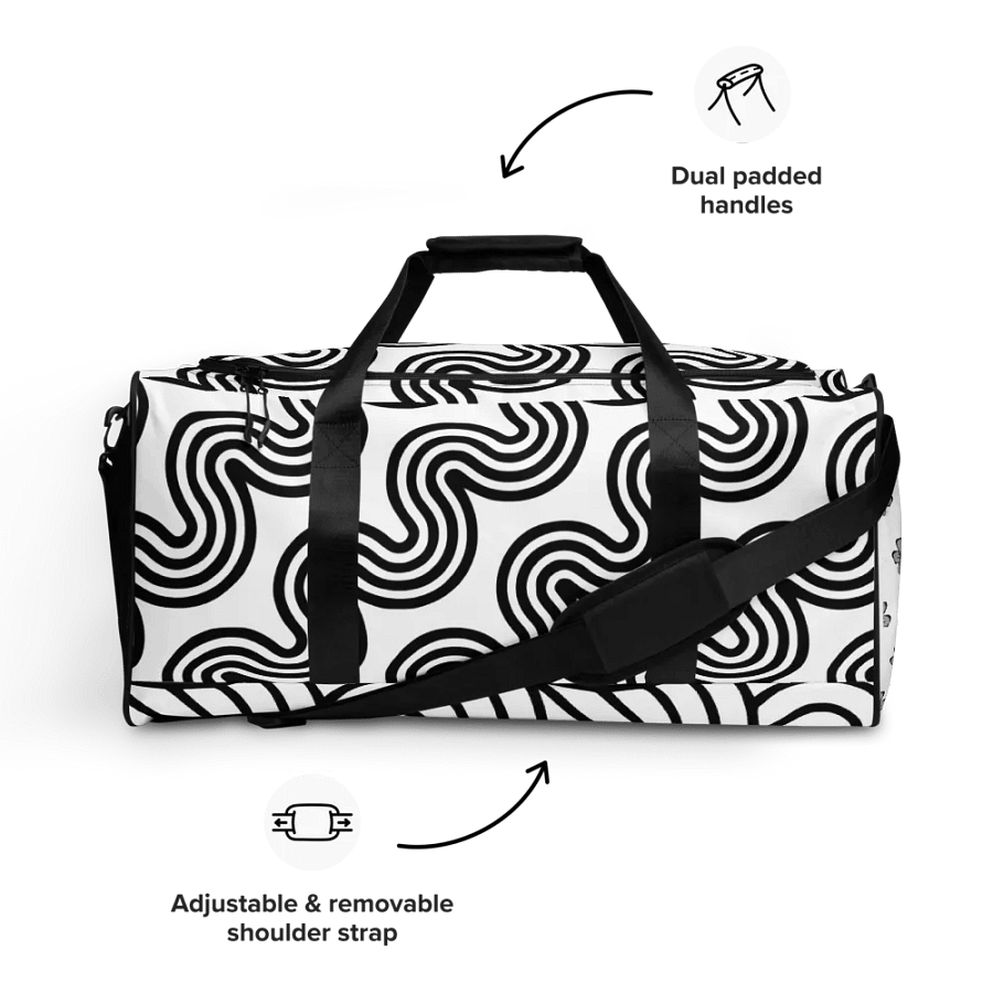 Monochrome Waves Duffel Bag product image (7)