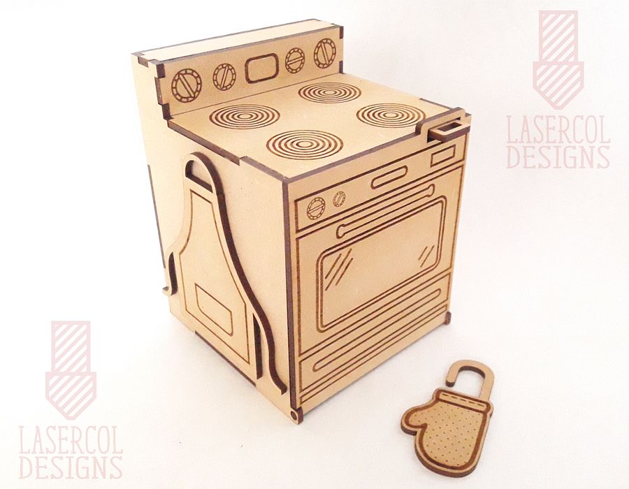Oven Shaped Box - Laser Cut Files product image (9)