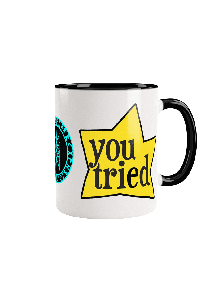 You Tried Glossy Black Handled Mug product image (1)