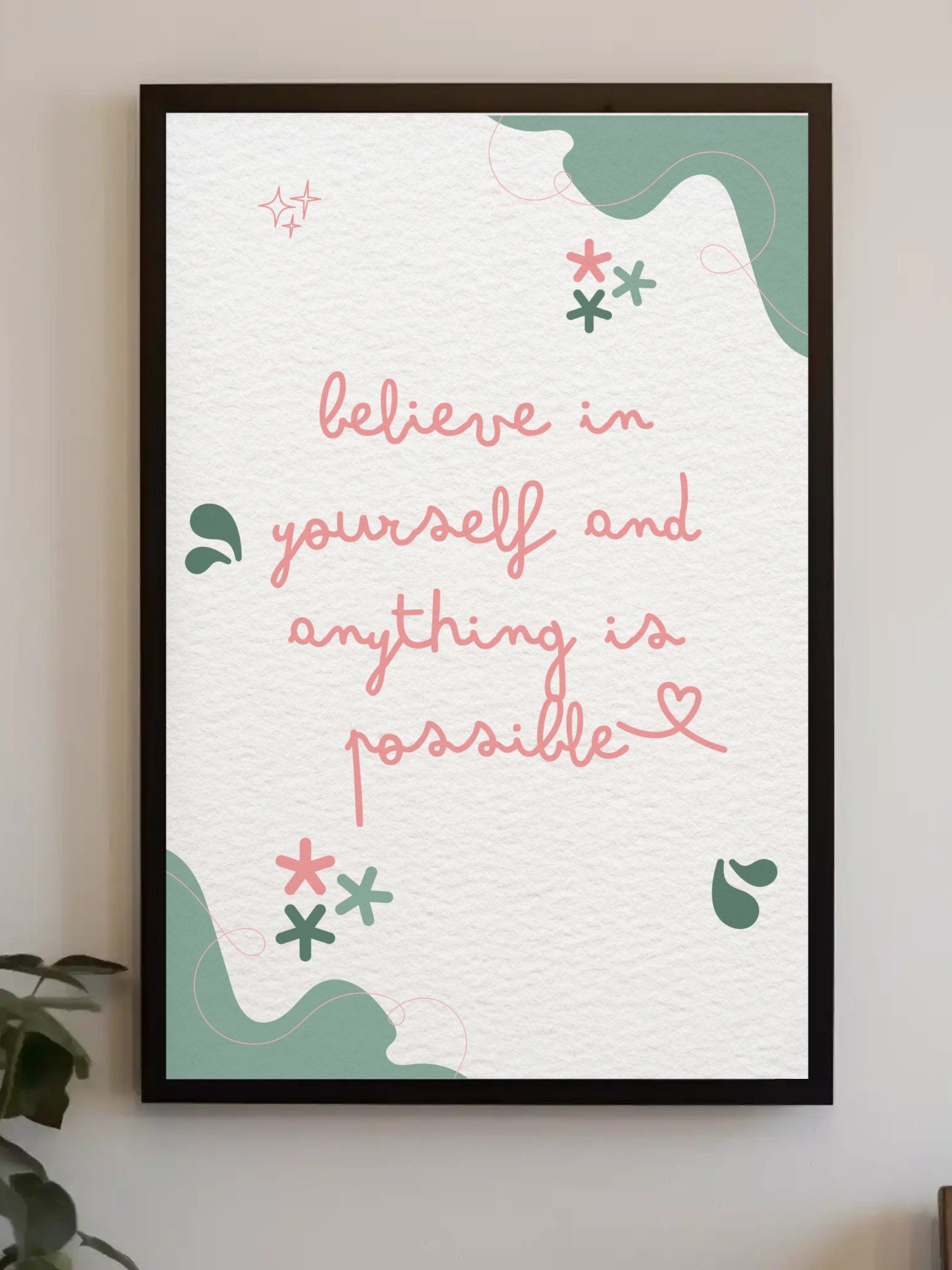 Inspirational Quote Wall Art - 'Believe in Yourself' Motivational Poster, Minimalist Home Decor, Positive Affirmation Print Gift Present product image (3)