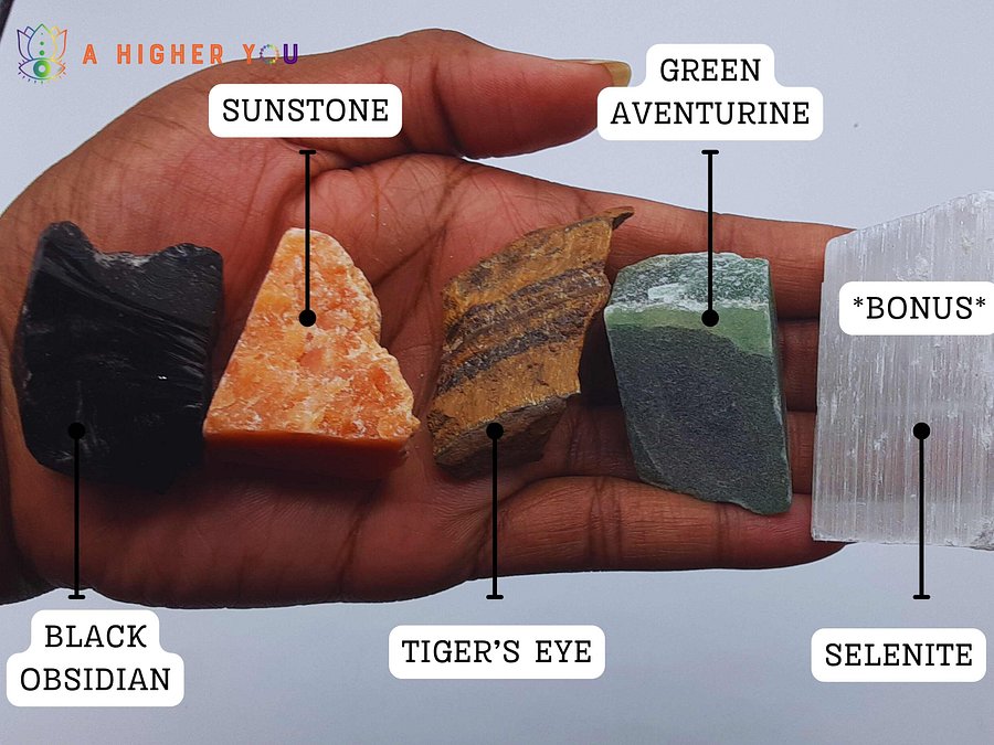 11 pc Confidence Gift Set with Bonus | Courage in a box | Crystal Intention set product image (2)