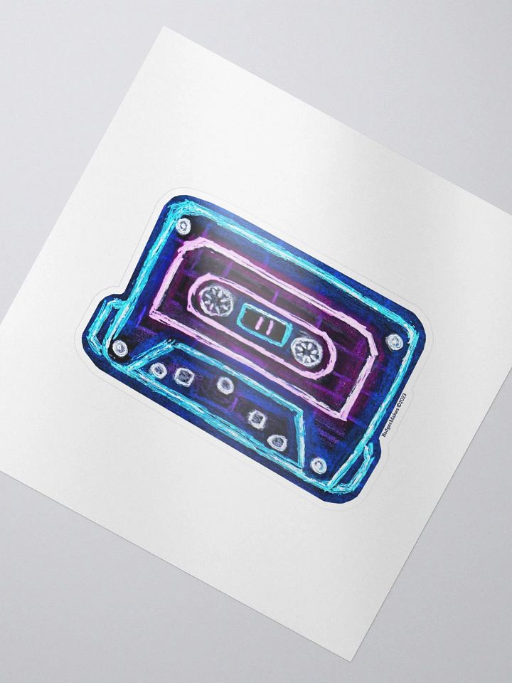 Neon Cassette Tape Sticker product image (2)