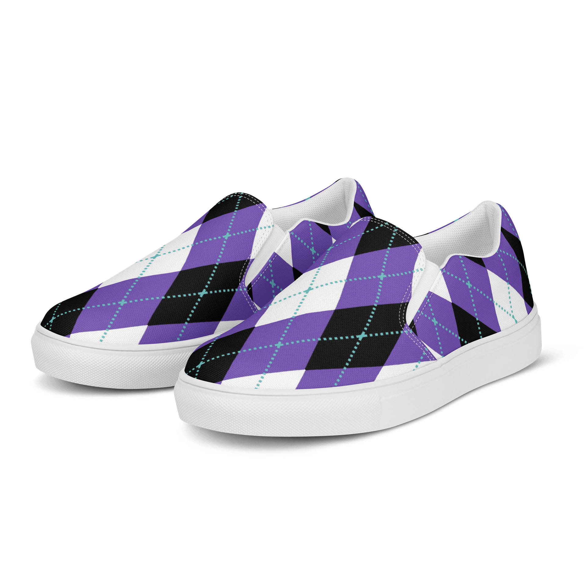 Purple Argyle Men's Slip-On Shoes product image (3)