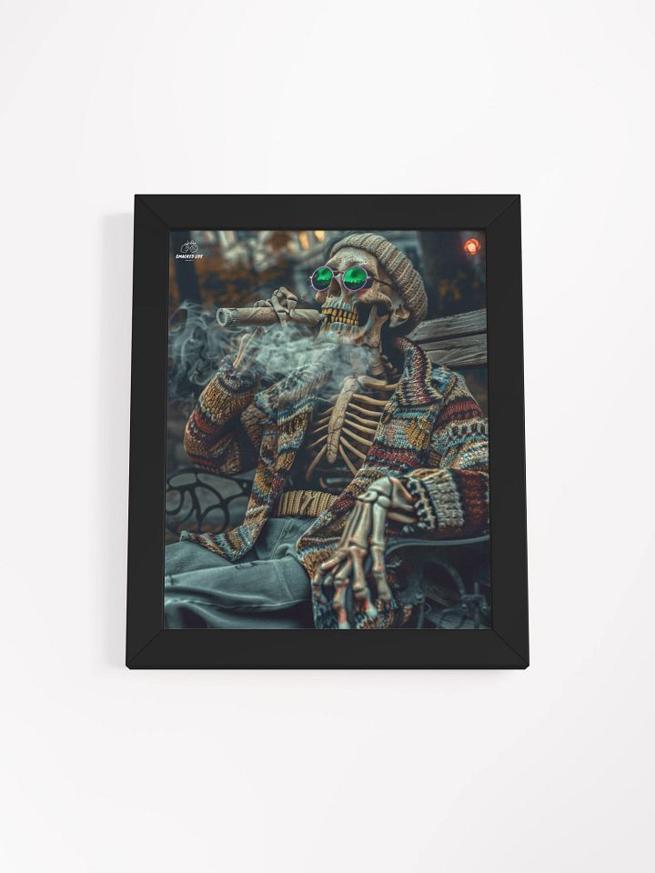 “Dead Chillin’” Framed Skeleton Poster – Cozy Stoner Art for Homes, Mancaves, Dispensaries & Lounges product image (2)