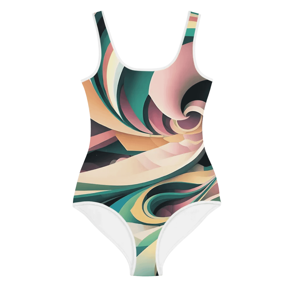 Abstract Lithographic Pattern Design Youth One Piece Swimsuit - V6 product image (1)