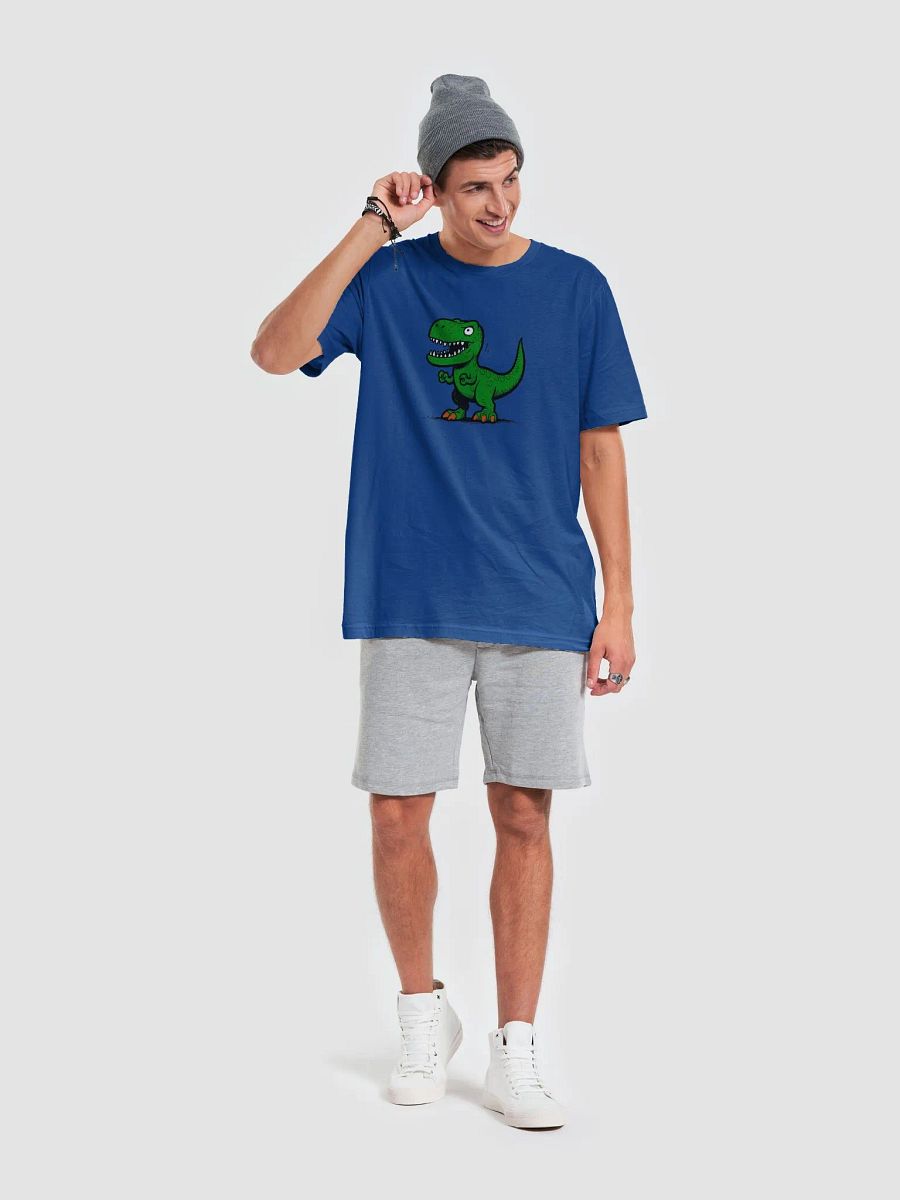 A blue shirt with a dinosaur on it product image (6)