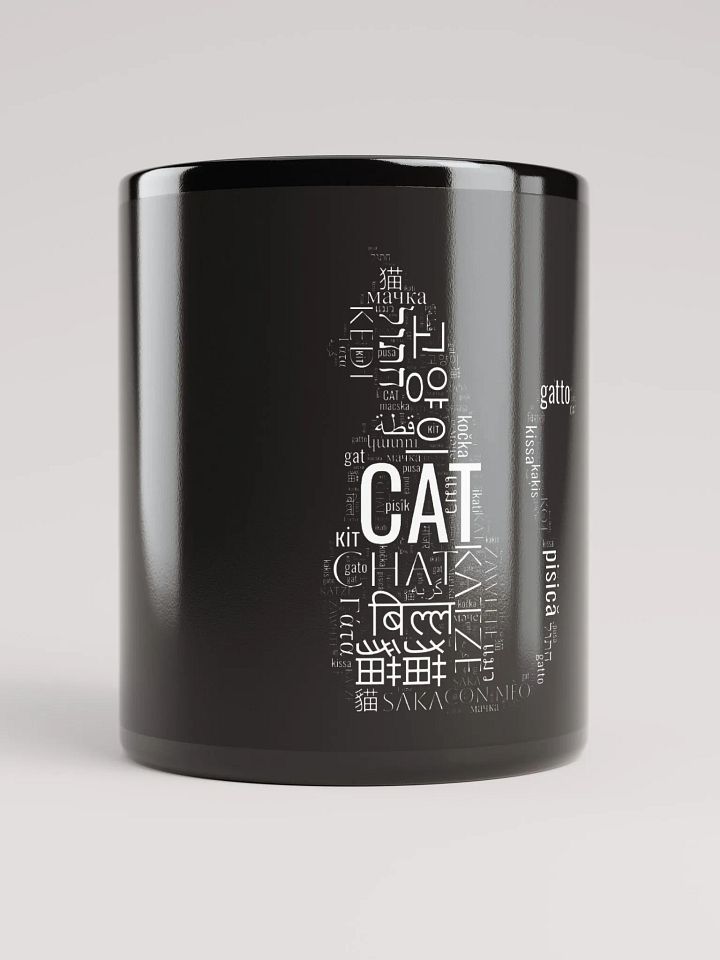 Silhouette Cat Word Tail Mug In Over 50 Languages! product image (1)