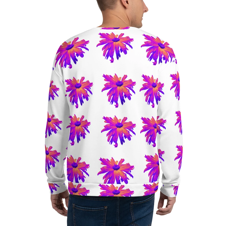 Abstract Pink Floating Daisy Flower Repeating Pattern Design Unisex Sweatshirt product image (8)