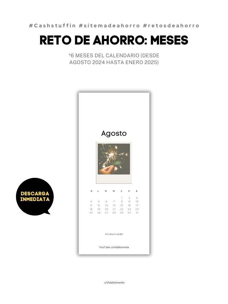 Retos de ahorro mensual (AGOSTO 2024 - ENERO 2025) product image (1)
