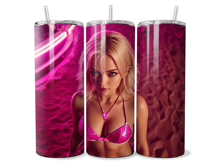 Neon Beach Vibes Tumbler - 20oz Stainless Steel product image (1)