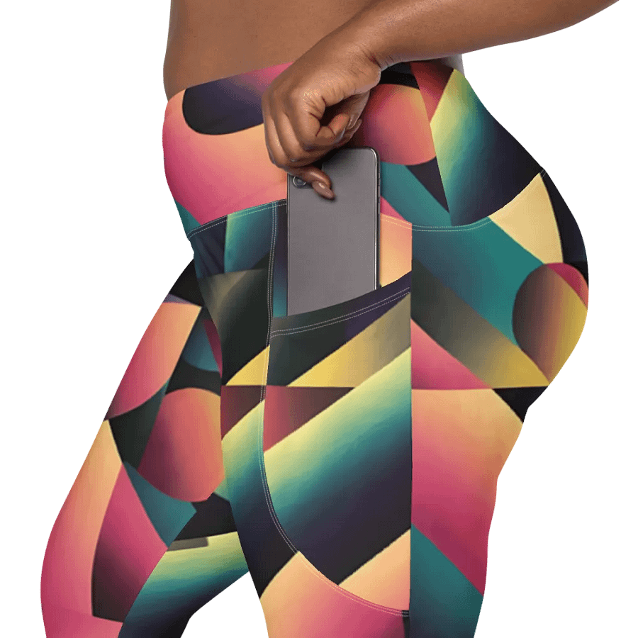 Abstract Lithographic Pattern Design Leggings with pockets - V7 product image (12)