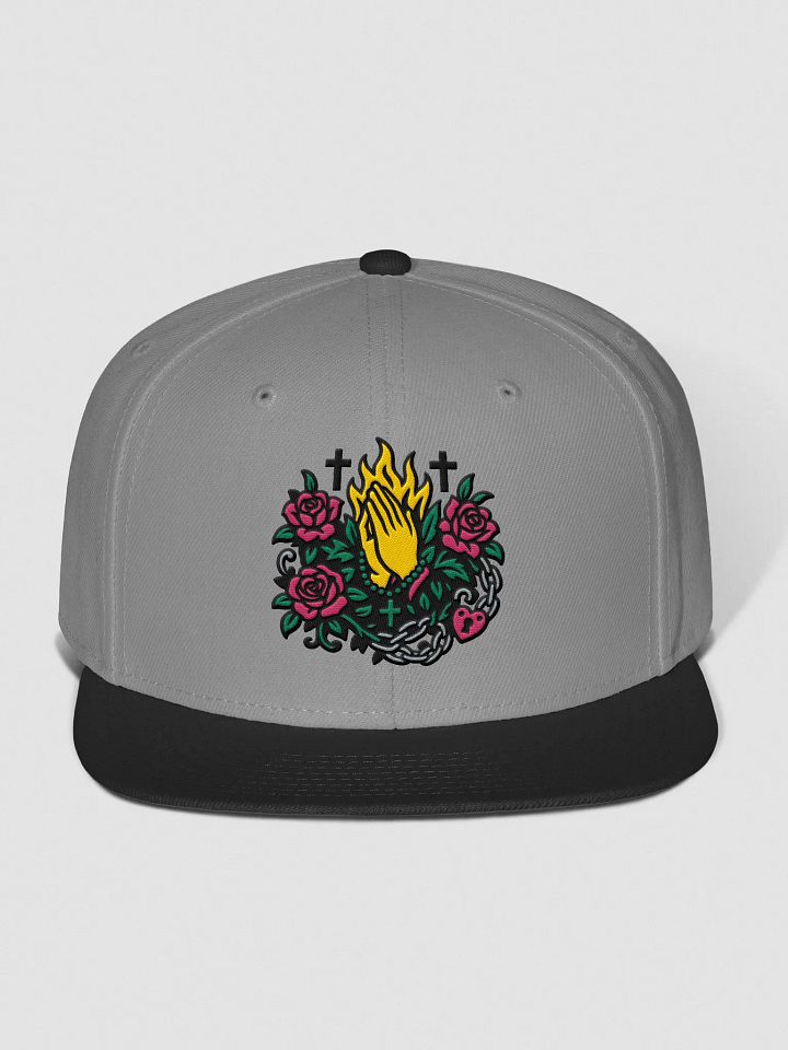 Flame and Rose Praying Hands Snapback Cap product image (73)