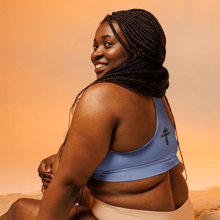 Blue Serenity Longline Sports Bra product image (9)