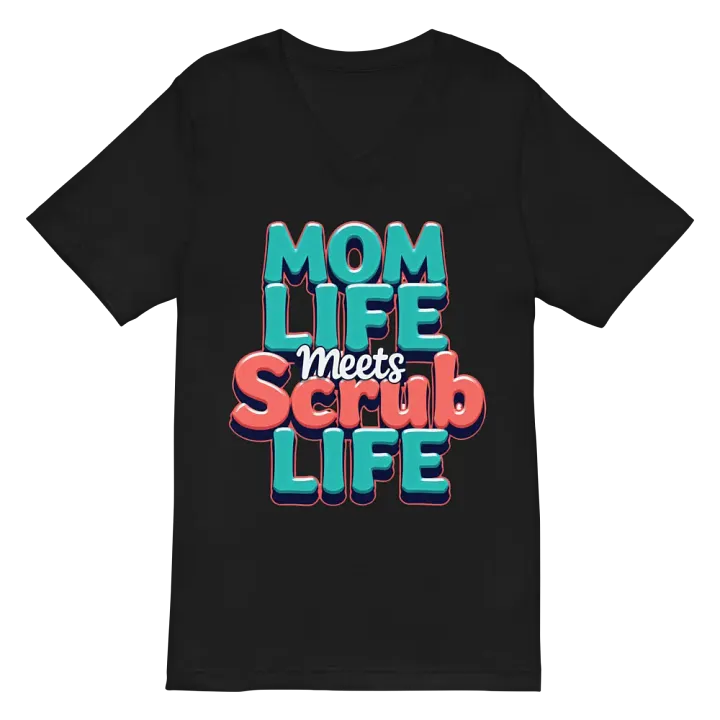 MOM LIFE Meets Scrub LIFE V-Neck Tee product image (3)