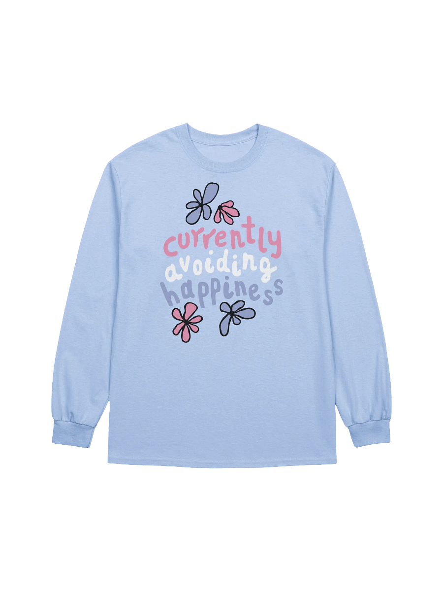 WLS Longslave with print 'Curently avoiding happiness' product image (1)
