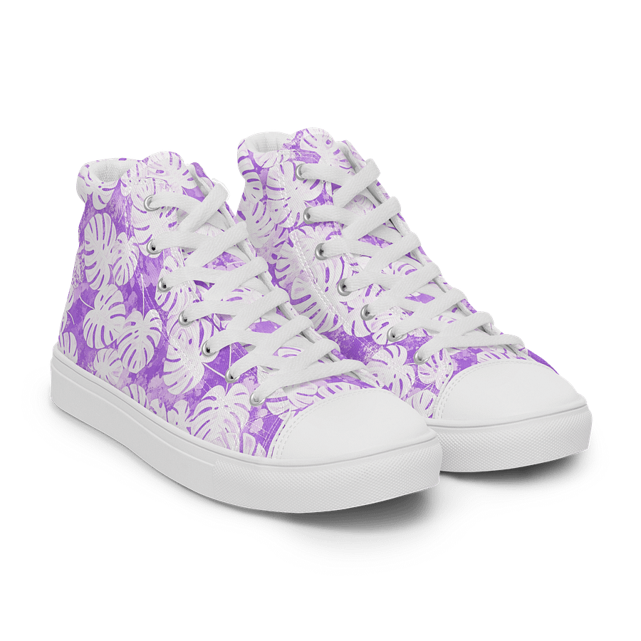 Monstera Magic Women's High Top Canvas Shoes product image (8)