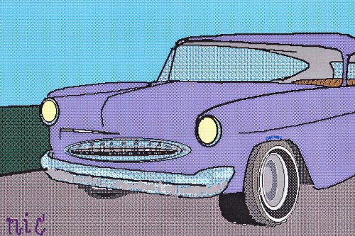 Purple Car (circa mid-1980's) (48" x 32") product image (1)