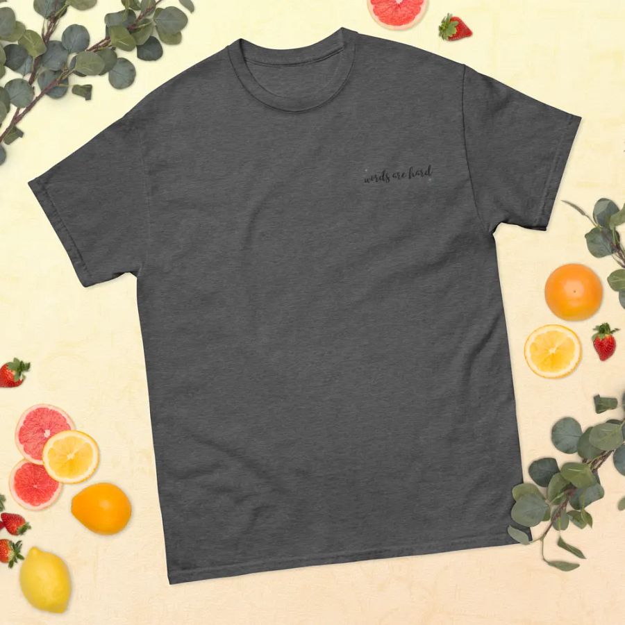 Words Are Hard Heavyweight Tshirt product image (14)