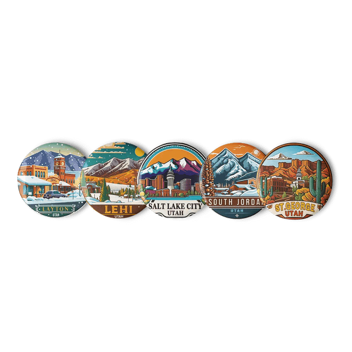 Utah Scenic Towns - Set Of 5 Pins product image (2)