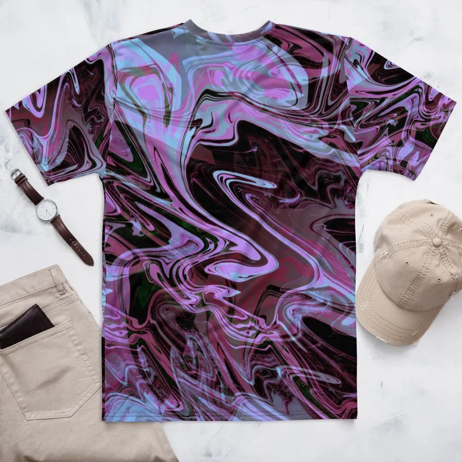 Pink, Black and Blue Swarm Pattern Urban Design T-Shirt product image (6)