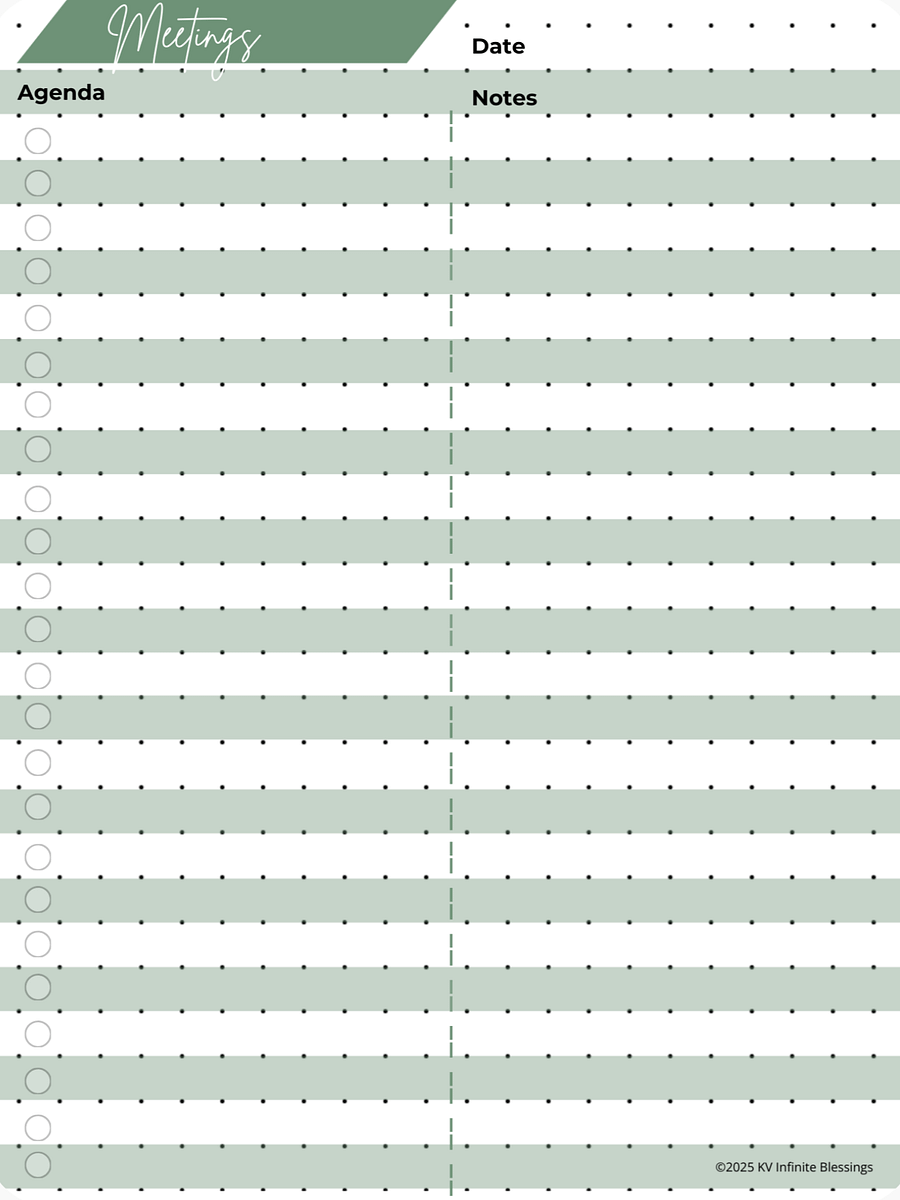 Meeting Agenda & Notes | Digital & Printable Bullet Journal Layout for Educators product image (5)