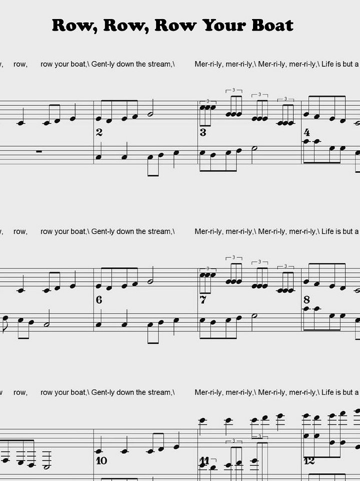 Row, Row, Row Your Boat - CS - Piano sheet music product image (1)