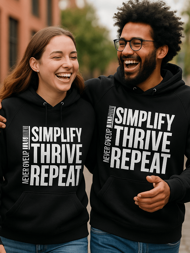 Simplify. Thrive. Repeat. Unisex Hoodie – Never Give Up Edition product image (2)