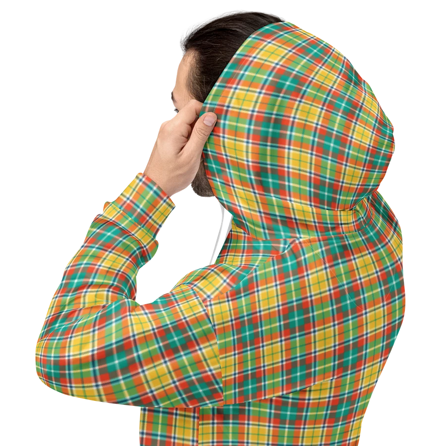 Yellow and Seafoam Green Plaid Hoodie product image (8)