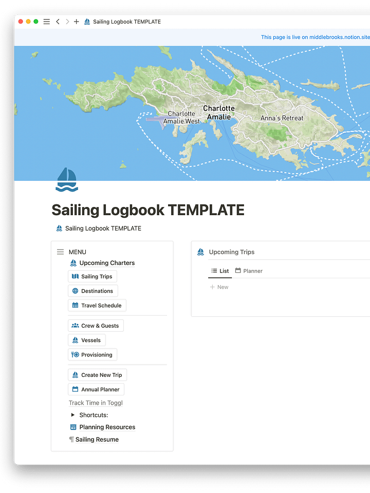 Sailing Logbook Notion Template product image (1)