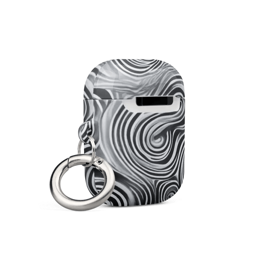 Funky Black and White Noir Liquid Tie-Dye Airpods Case product image (12)