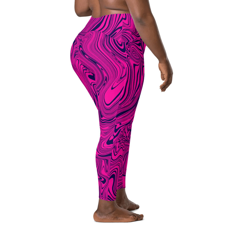 Leggings with Pockets - Abstract Magenta Pink Swirls product image (10)