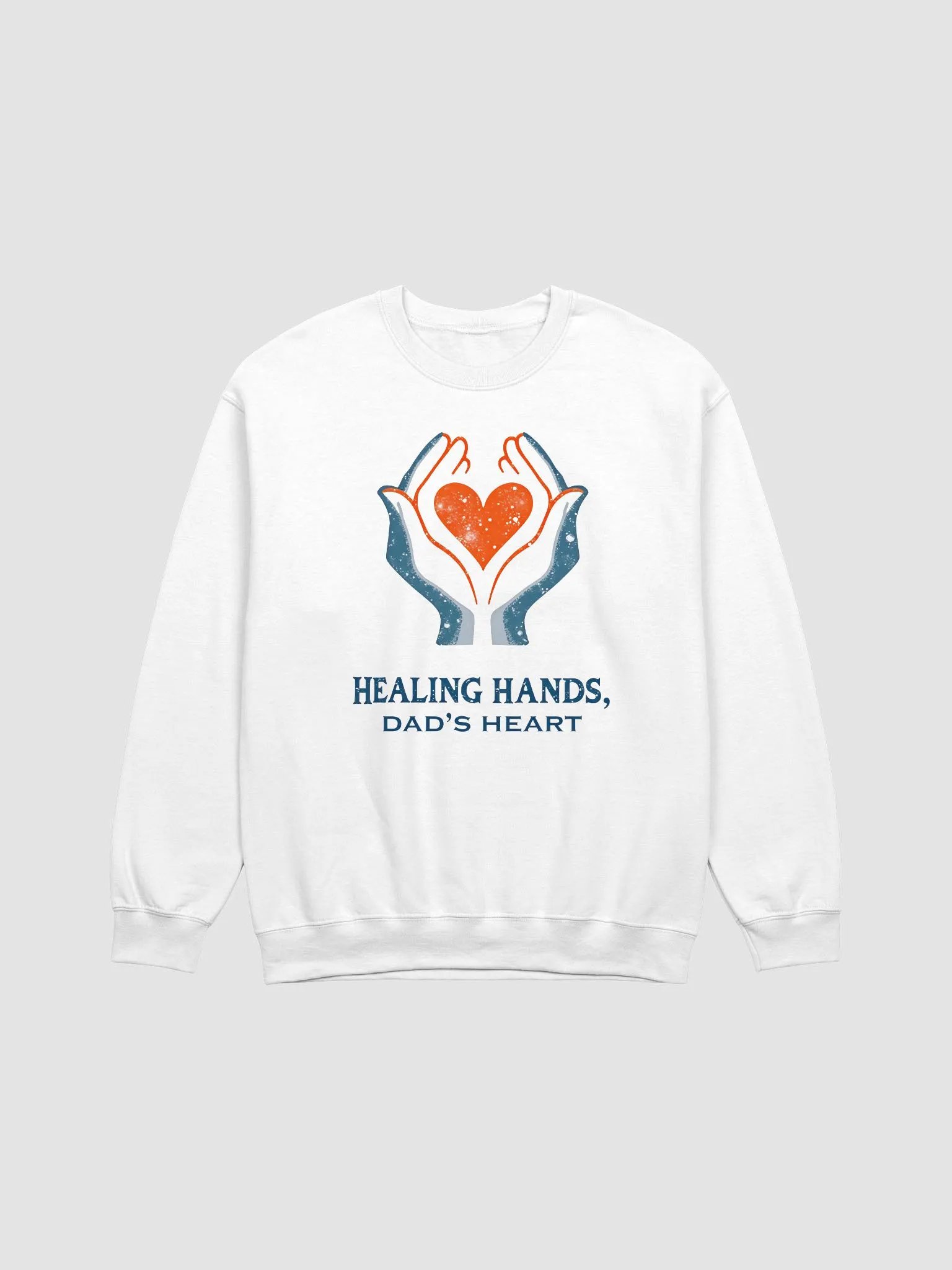 Flaming Heart , Dad's heart, Healing Hands Crewneck Sweatshirt product image (9)